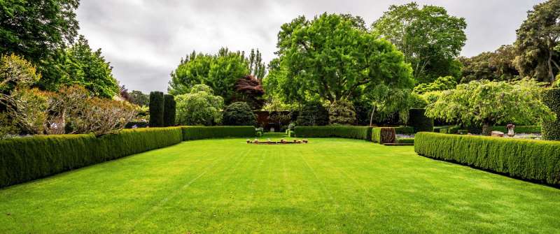 Рулонный газон, устроенный в английском стиле